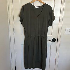 Leota Olive Green Midi Dress